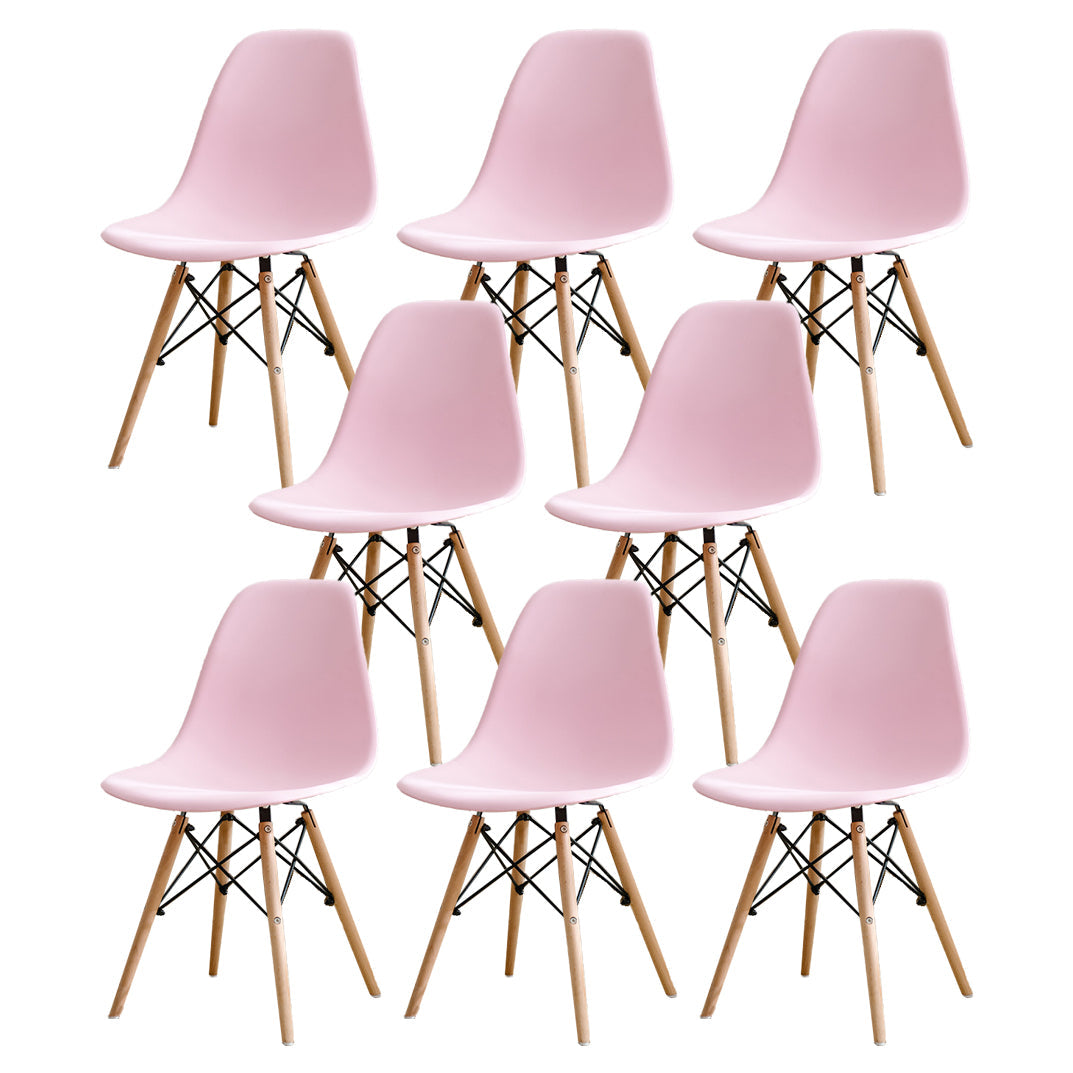 Contemporary Kitchen Dining Side Chair Wood Solid Back Dining Side Chair Pink Set of 8 Clearhalo ' kitchen&dining_furn' 'Dining Chairs' 'Dining Tables & Seating' 'dining_chair' 'Furniture' 'furniture_dining_chair' 'Kitchen & Dining Furniture' 'kitchen' 3468502