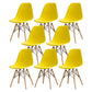 Contemporary Kitchen Dining Side Chair Wood Solid Back Dining Side Chair Yellow Set of 8 Clearhalo ' kitchen&dining_furn' 'Dining Chairs' 'Dining Tables & Seating' 'dining_chair' 'Furniture' 'furniture_dining_chair' 'Kitchen & Dining Furniture' 'kitchen' 3468506