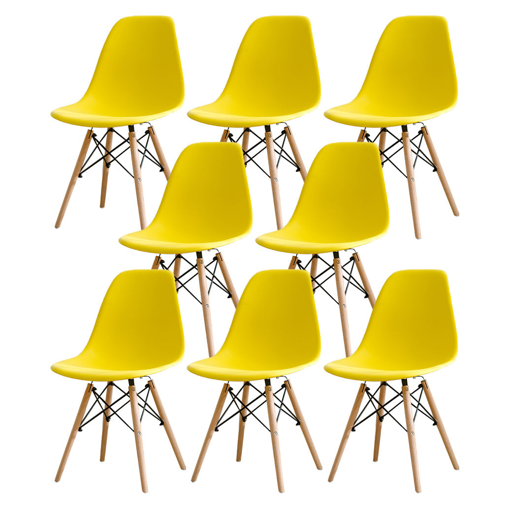 Contemporary Kitchen Dining Side Chair Wood Solid Back Dining Side Chair Yellow Set of 8 Clearhalo ' kitchen&dining_furn' 'Dining Chairs' 'Dining Tables & Seating' 'dining_chair' 'Furniture' 'furniture_dining_chair' 'Kitchen & Dining Furniture' 'kitchen' 3468506