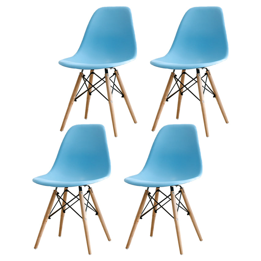 Contemporary Kitchen Dining Side Chair Wood Solid Back Dining Side Chair Blue Set of 4 Clearhalo ' kitchen&dining_furn' 'Dining Chairs' 'Dining Tables & Seating' 'dining_chair' 'Furniture' 'furniture_dining_chair' 'Kitchen & Dining Furniture' 'kitchen' 3468508