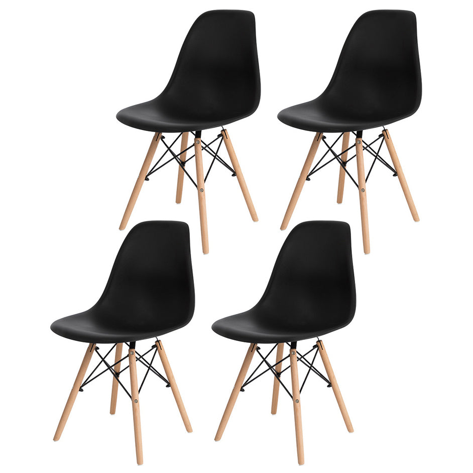 Contemporary Kitchen Dining Side Chair Wood Solid Back Dining Side Chair Black Set of 4 Clearhalo ' kitchen&dining_furn' 'Dining Chairs' 'Dining Tables & Seating' 'dining_chair' 'Furniture' 'furniture_dining_chair' 'Kitchen & Dining Furniture' 'kitchen' 3468516