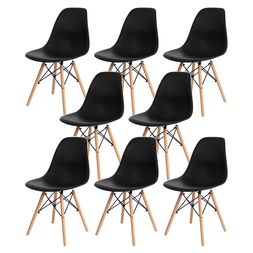Contemporary Kitchen Dining Side Chair Wood Solid Back Dining Side Chair Black Set of 8 Clearhalo ' kitchen&dining_furn' 'Dining Chairs' 'Dining Tables & Seating' 'dining_chair' 'Furniture' 'furniture_dining_chair' 'Kitchen & Dining Furniture' 'kitchen' 3468517