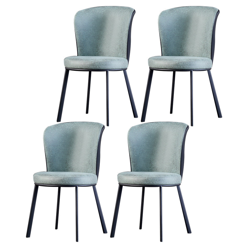Modern Leather Dining Side Chair Upholstered Solid Back Armless Chairs Blackish Green 4 Piece Set Clearhalo ' kitchen&dining_furn' 'Dining Chairs' 'Dining Tables & Seating' 'dining_chair' 'furn' 'furn_dining_chair' 'Furniture' 'furniture_dining_chair' 'Kitchen & Dining Furniture' 'kitchen' 3468530