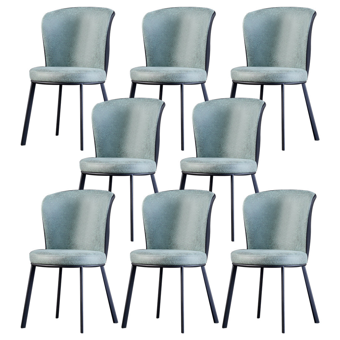 Modern Leather Dining Side Chair Upholstered Solid Back Armless Chairs Blackish Green 8 Piece Set Clearhalo ' kitchen&dining_furn' 'Dining Chairs' 'Dining Tables & Seating' 'dining_chair' 'furn' 'furn_dining_chair' 'Furniture' 'furniture_dining_chair' 'Kitchen & Dining Furniture' 'kitchen' 3468532