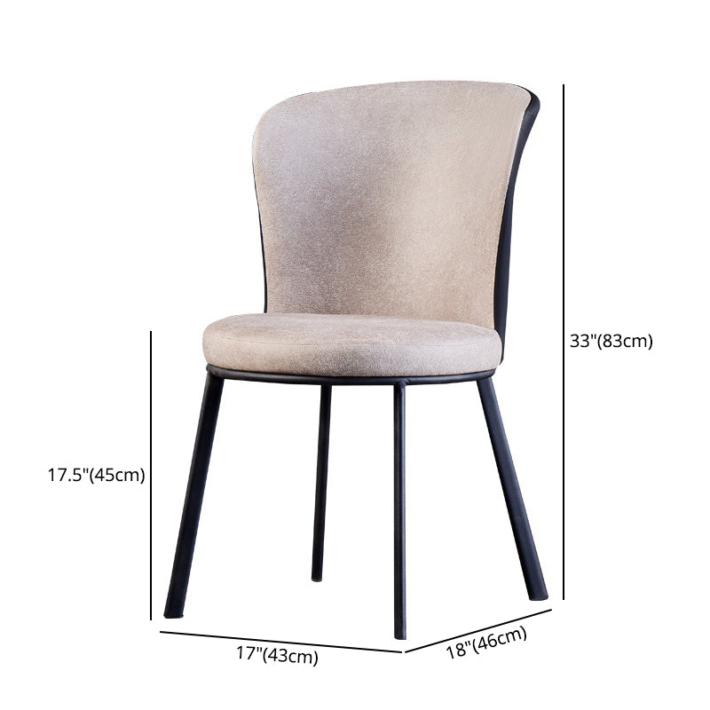 Modern Leather Dining Side Chair Upholstered Solid Back Armless Chairs Clearhalo ' kitchen&dining_furn' 'Dining Chairs' 'Dining Tables & Seating' 'dining_chair' 'furn' 'furn_dining_chair' 'Furniture' 'furniture_dining_chair' 'Kitchen & Dining Furniture' 'kitchen' 3468535