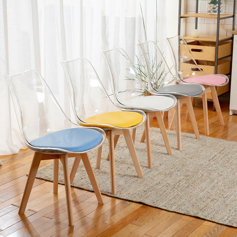 Modern Indoor-Outdoor Chair Transparent Acrylic Side Chair for Dining Room Clearhalo ' kitchen&dining_furn' 'Dining Chairs' 'Dining Tables & Seating' 'dining_chair' 'Furniture' 'furniture_dining_chair' 'Kitchen & Dining Furniture' 'kitchen' 3468562