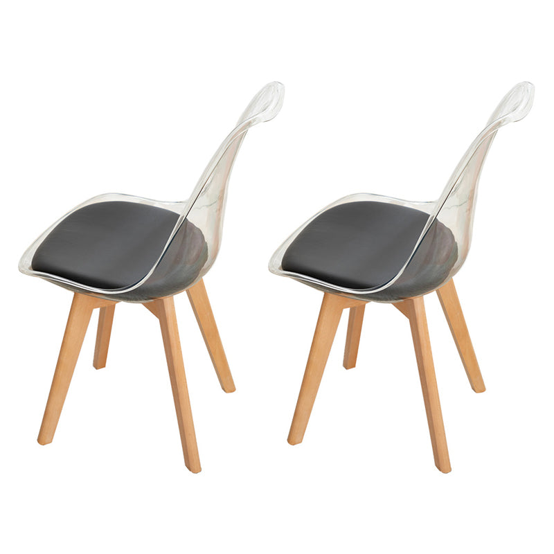 Modern Indoor-Outdoor Chair Transparent Acrylic Side Chair for Dining Room Black Set of 2 Clearhalo ' kitchen&dining_furn' 'Dining Chairs' 'Dining Tables & Seating' 'dining_chair' 'Furniture' 'furniture_dining_chair' 'Kitchen & Dining Furniture' 'kitchen' 3468563