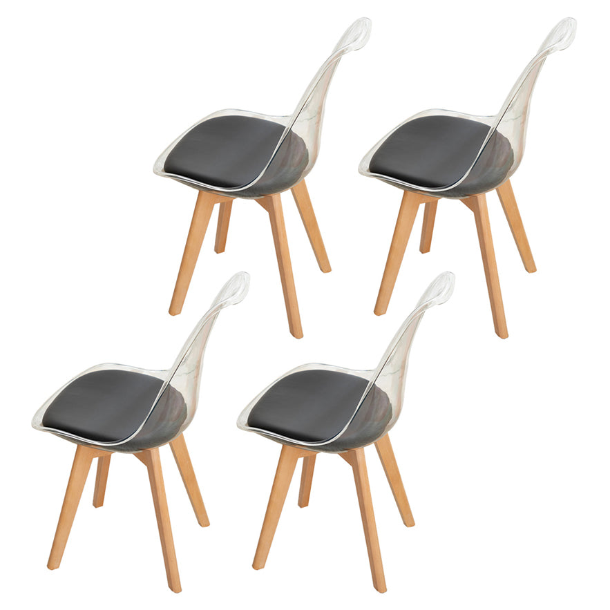 Modern Indoor-Outdoor Chair Transparent Acrylic Side Chair for Dining Room Black Set of 4 Clearhalo ' kitchen&dining_furn' 'Dining Chairs' 'Dining Tables & Seating' 'dining_chair' 'Furniture' 'furniture_dining_chair' 'Kitchen & Dining Furniture' 'kitchen' 3468565
