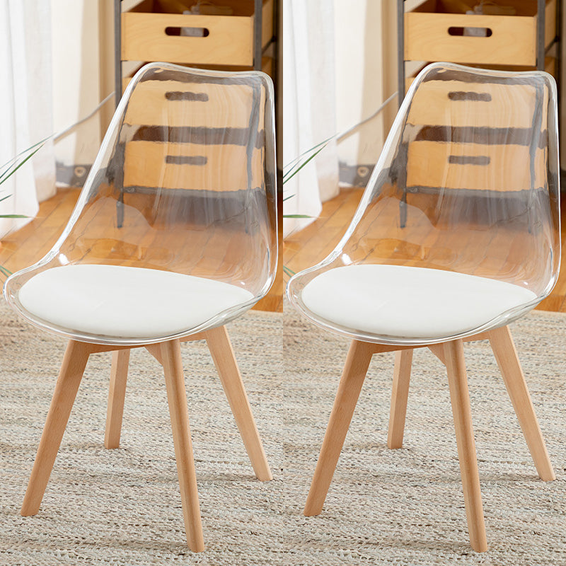 Modern Indoor-Outdoor Chair Transparent Acrylic Side Chair for Dining Room White Set of 2 Clearhalo ' kitchen&dining_furn' 'Dining Chairs' 'Dining Tables & Seating' 'dining_chair' 'Furniture' 'furniture_dining_chair' 'Kitchen & Dining Furniture' 'kitchen' 3468575