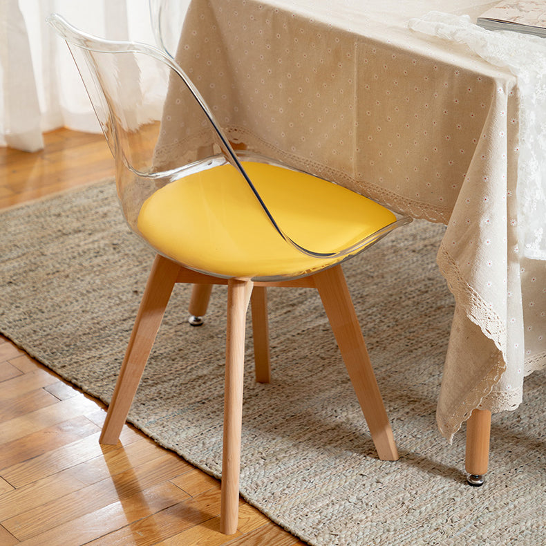 Modern Indoor-Outdoor Chair Transparent Acrylic Side Chair for Dining Room Clearhalo ' kitchen&dining_furn' 'Dining Chairs' 'Dining Tables & Seating' 'dining_chair' 'Furniture' 'furniture_dining_chair' 'Kitchen & Dining Furniture' 'kitchen' 3468581