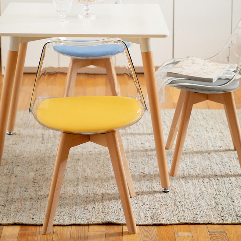 Modern Indoor-Outdoor Chair Transparent Acrylic Side Chair for Dining Room Clearhalo ' kitchen&dining_furn' 'Dining Chairs' 'Dining Tables & Seating' 'dining_chair' 'Furniture' 'furniture_dining_chair' 'Kitchen & Dining Furniture' 'kitchen' 3468583