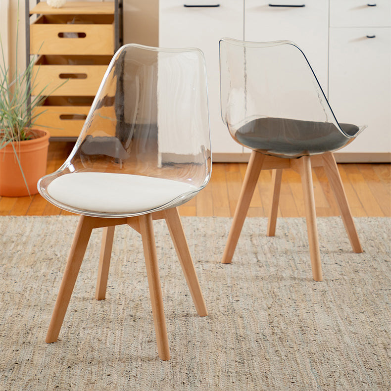 Modern Indoor-Outdoor Chair Transparent Acrylic Side Chair for Dining Room Clearhalo ' kitchen&dining_furn' 'Dining Chairs' 'Dining Tables & Seating' 'dining_chair' 'Furniture' 'furniture_dining_chair' 'Kitchen & Dining Furniture' 'kitchen' 3468584