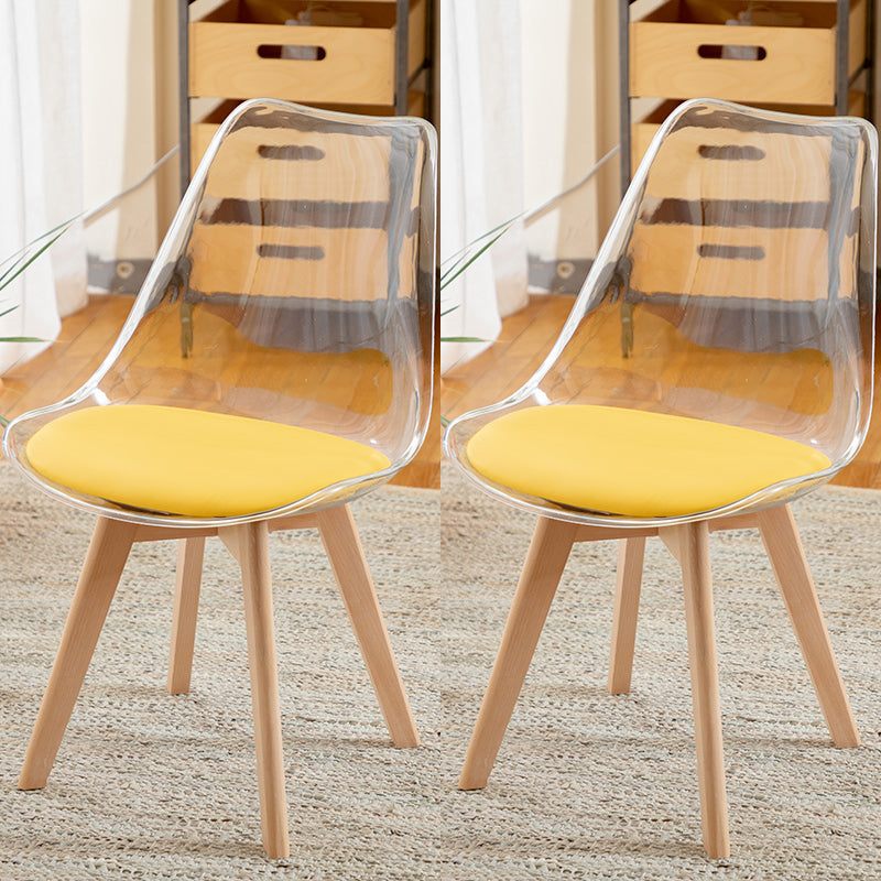 Modern Indoor-Outdoor Chair Transparent Acrylic Side Chair for Dining Room Yellow Set of 2 Clearhalo ' kitchen&dining_furn' 'Dining Chairs' 'Dining Tables & Seating' 'dining_chair' 'Furniture' 'furniture_dining_chair' 'Kitchen & Dining Furniture' 'kitchen' 3468590