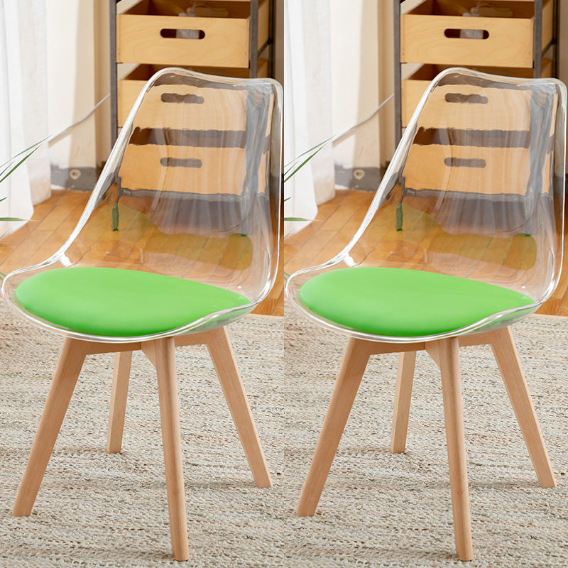 Modern Indoor-Outdoor Chair Transparent Acrylic Side Chair for Dining Room Green Set of 2 Clearhalo ' kitchen&dining_furn' 'Dining Chairs' 'Dining Tables & Seating' 'dining_chair' 'Furniture' 'furniture_dining_chair' 'Kitchen & Dining Furniture' 'kitchen' 3468599