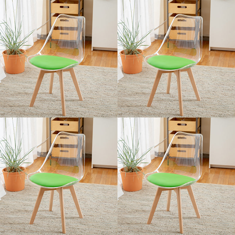 Modern Indoor-Outdoor Chair Transparent Acrylic Side Chair for Dining Room Green Set of 4 Clearhalo ' kitchen&dining_furn' 'Dining Chairs' 'Dining Tables & Seating' 'dining_chair' 'Furniture' 'furniture_dining_chair' 'Kitchen & Dining Furniture' 'kitchen' 3468600