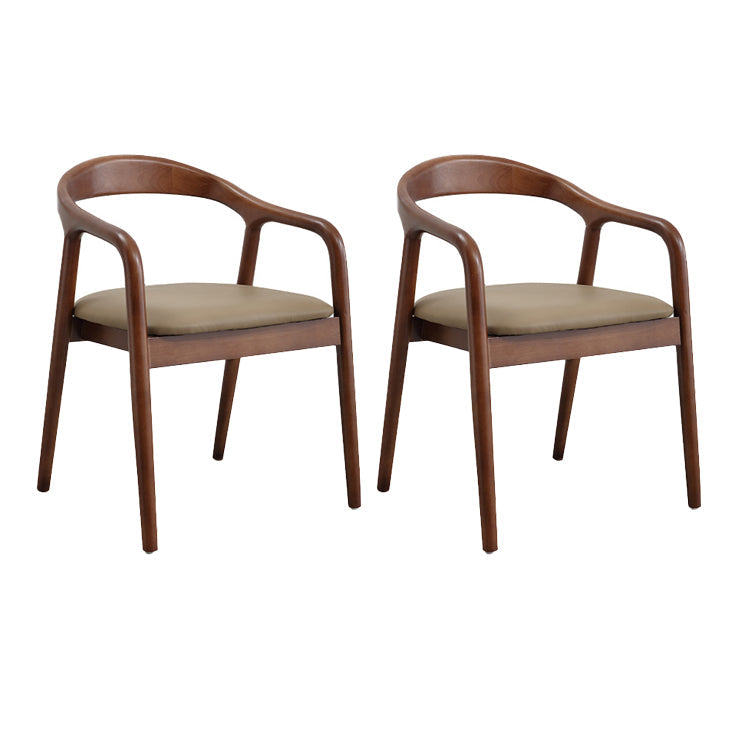 Modern Wood Base Indoor Chair 23''Wide Open Back Dining Side Chair with 4 Legs for Restaurant Walnut 2 Piece Set Clearhalo ' kitchen&dining_furn' 'Dining Chairs' 'Dining Tables & Seating' 'dining_chair' 'furn' 'furn_dining_chair' 'Furniture' 'furniture_dining_chair' 'Kitchen & Dining Furniture' 'kitchen' 3468607