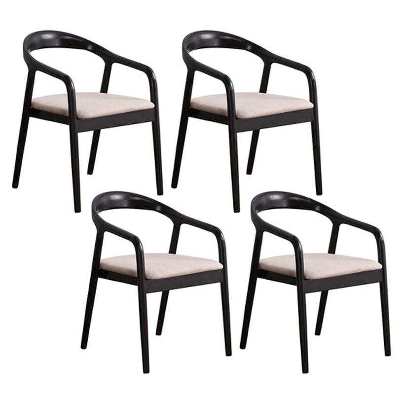 Modern Wood Base Indoor Chair 23''Wide Open Back Dining Side Chair with 4 Legs for Restaurant Black 4 Piece Set Clearhalo ' kitchen&dining_furn' 'Dining Chairs' 'Dining Tables & Seating' 'dining_chair' 'furn' 'furn_dining_chair' 'Furniture' 'furniture_dining_chair' 'Kitchen & Dining Furniture' 'kitchen' 3468616