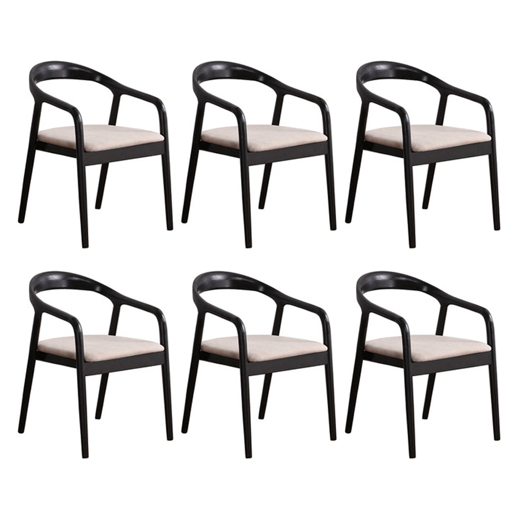 Modern Wood Base Indoor Chair 23''Wide Open Back Dining Side Chair with 4 Legs for Restaurant Black 6 Piece Set Clearhalo ' kitchen&dining_furn' 'Dining Chairs' 'Dining Tables & Seating' 'dining_chair' 'furn' 'furn_dining_chair' 'Furniture' 'furniture_dining_chair' 'Kitchen & Dining Furniture' 'kitchen' 3468617