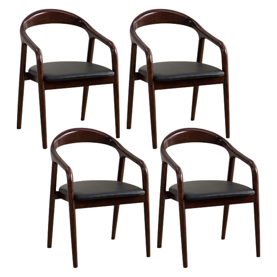 Modern Wood Base Indoor Chair 23''Wide Open Back Dining Side Chair with 4 Legs for Restaurant Brown 4 Piece Set Clearhalo ' kitchen&dining_furn' 'Dining Chairs' 'Dining Tables & Seating' 'dining_chair' 'furn' 'furn_dining_chair' 'Furniture' 'furniture_dining_chair' 'Kitchen & Dining Furniture' 'kitchen' 3468621