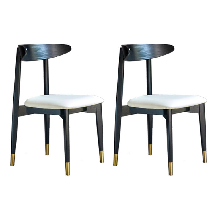 Modern Style Wooden Matte Finish Side Chair Open Back Side Chair for Dinning Room Black 2 Piece Set Clearhalo ' kitchen&dining_furn' 'Dining Chairs' 'Dining Tables & Seating' 'dining_chair' 'furn' 'furn_dining_chair' 'Furniture' 'furniture_dining_chair' 'Kitchen & Dining Furniture' 'kitchen' 3468628