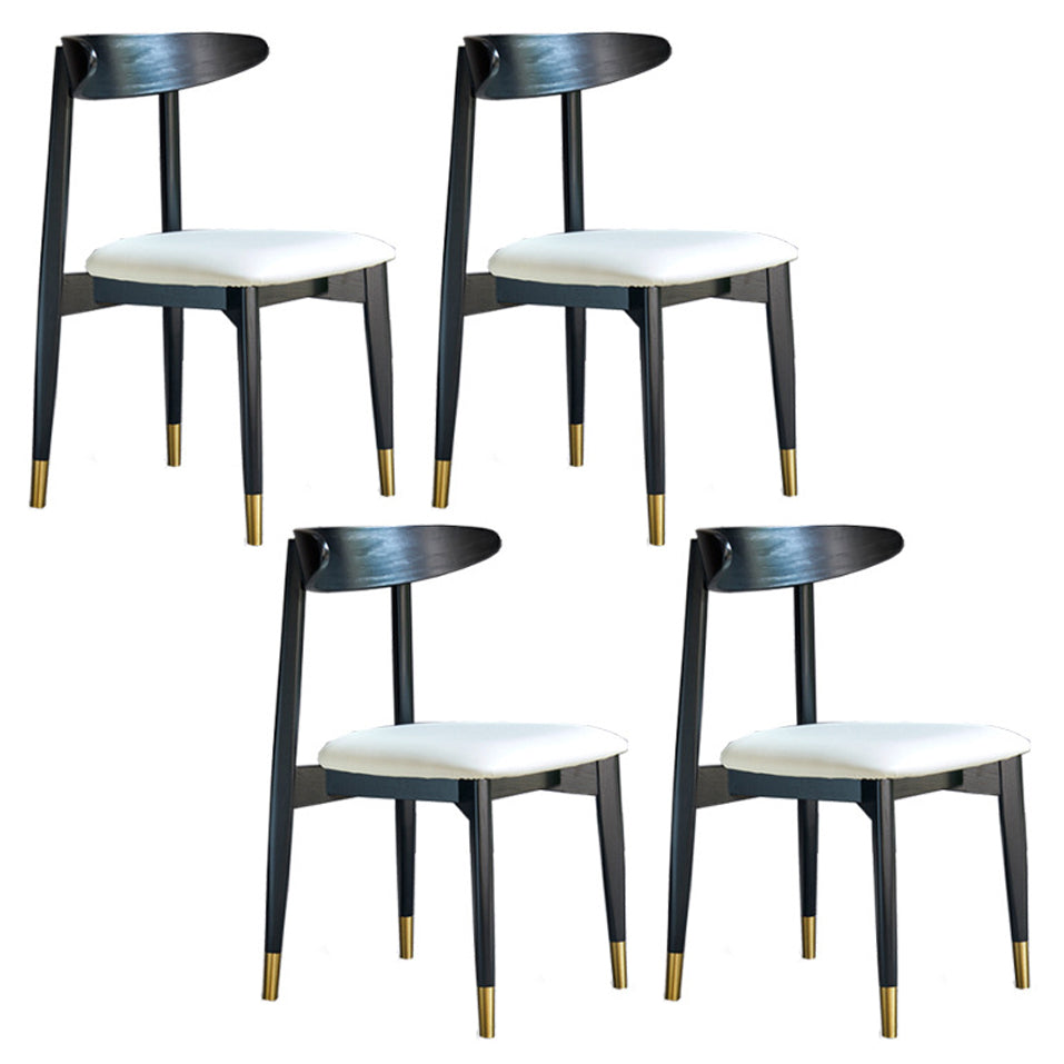 Modern Style Wooden Matte Finish Side Chair Open Back Side Chair for Dinning Room Black 4 Piece Set Clearhalo ' kitchen&dining_furn' 'Dining Chairs' 'Dining Tables & Seating' 'dining_chair' 'furn' 'furn_dining_chair' 'Furniture' 'furniture_dining_chair' 'Kitchen & Dining Furniture' 'kitchen' 3468629