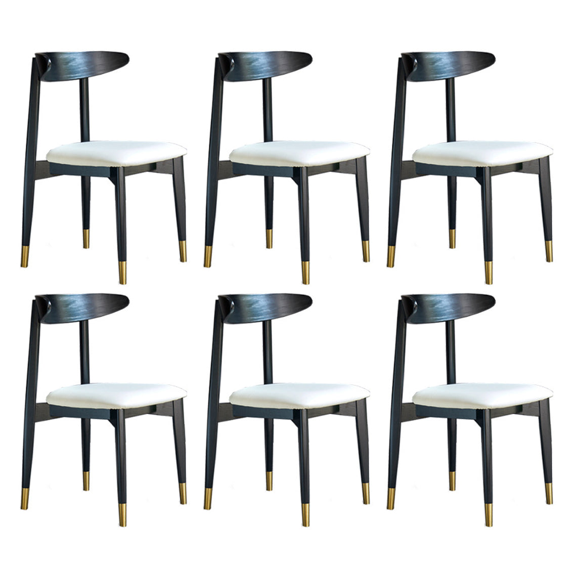 Modern Style Wooden Matte Finish Side Chair Open Back Side Chair for Dinning Room Black 6 Piece Set Clearhalo ' kitchen&dining_furn' 'Dining Chairs' 'Dining Tables & Seating' 'dining_chair' 'furn' 'furn_dining_chair' 'Furniture' 'furniture_dining_chair' 'Kitchen & Dining Furniture' 'kitchen' 3468631