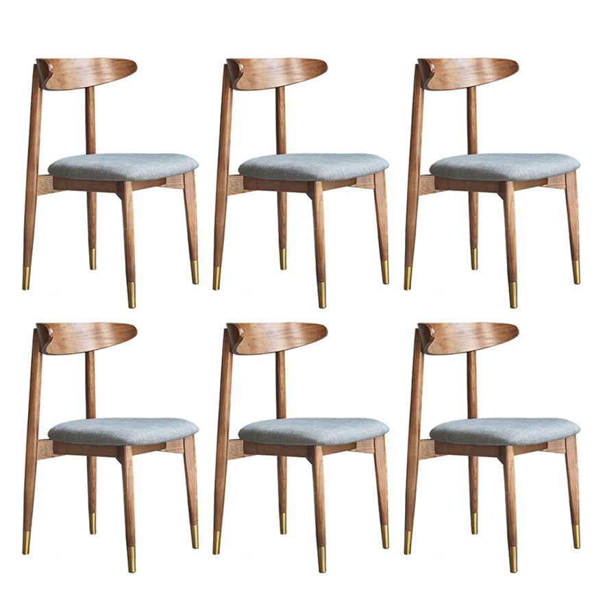Modern Style Wooden Matte Finish Side Chair Open Back Side Chair for Dinning Room Grey 6 Piece Set Clearhalo ' kitchen&dining_furn' 'Dining Chairs' 'Dining Tables & Seating' 'dining_chair' 'furn' 'furn_dining_chair' 'Furniture' 'furniture_dining_chair' 'Kitchen & Dining Furniture' 'kitchen' 3468637