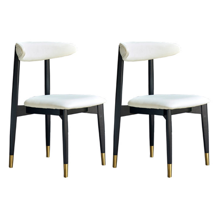 Modern Style Wooden Matte Finish Side Chair Open Back Side Chair for Dinning Room White 2 Piece Set Clearhalo ' kitchen&dining_furn' 'Dining Chairs' 'Dining Tables & Seating' 'dining_chair' 'furn' 'furn_dining_chair' 'Furniture' 'furniture_dining_chair' 'Kitchen & Dining Furniture' 'kitchen' 3468639