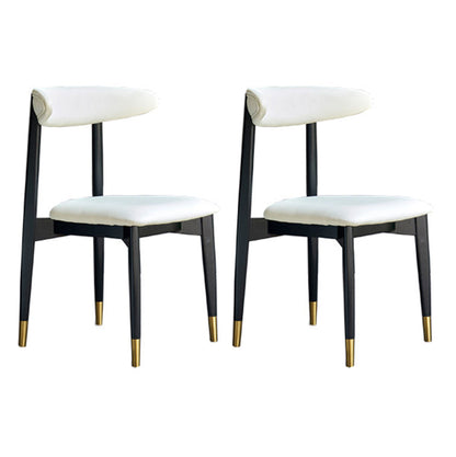 Modern Style Wooden Matte Finish Side Chair Open Back Side Chair for Dinning Room White 2 Piece Set Clearhalo ' kitchen&dining_furn' 'Dining Chairs' 'Dining Tables & Seating' 'dining_chair' 'furn' 'furn_dining_chair' 'Furniture' 'furniture_dining_chair' 'Kitchen & Dining Furniture' 'kitchen' 3468639