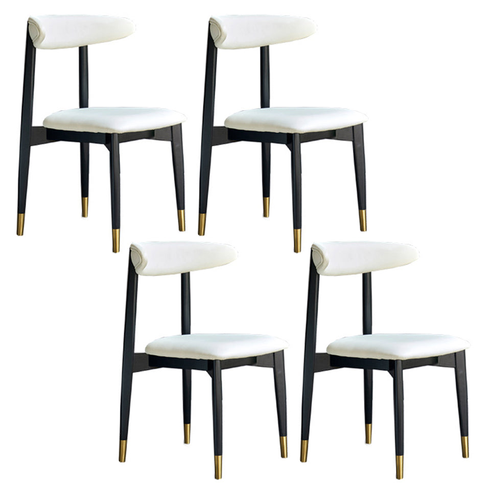 Modern Style Wooden Matte Finish Side Chair Open Back Side Chair for Dinning Room White 4 Piece Set Clearhalo ' kitchen&dining_furn' 'Dining Chairs' 'Dining Tables & Seating' 'dining_chair' 'furn' 'furn_dining_chair' 'Furniture' 'furniture_dining_chair' 'Kitchen & Dining Furniture' 'kitchen' 3468641