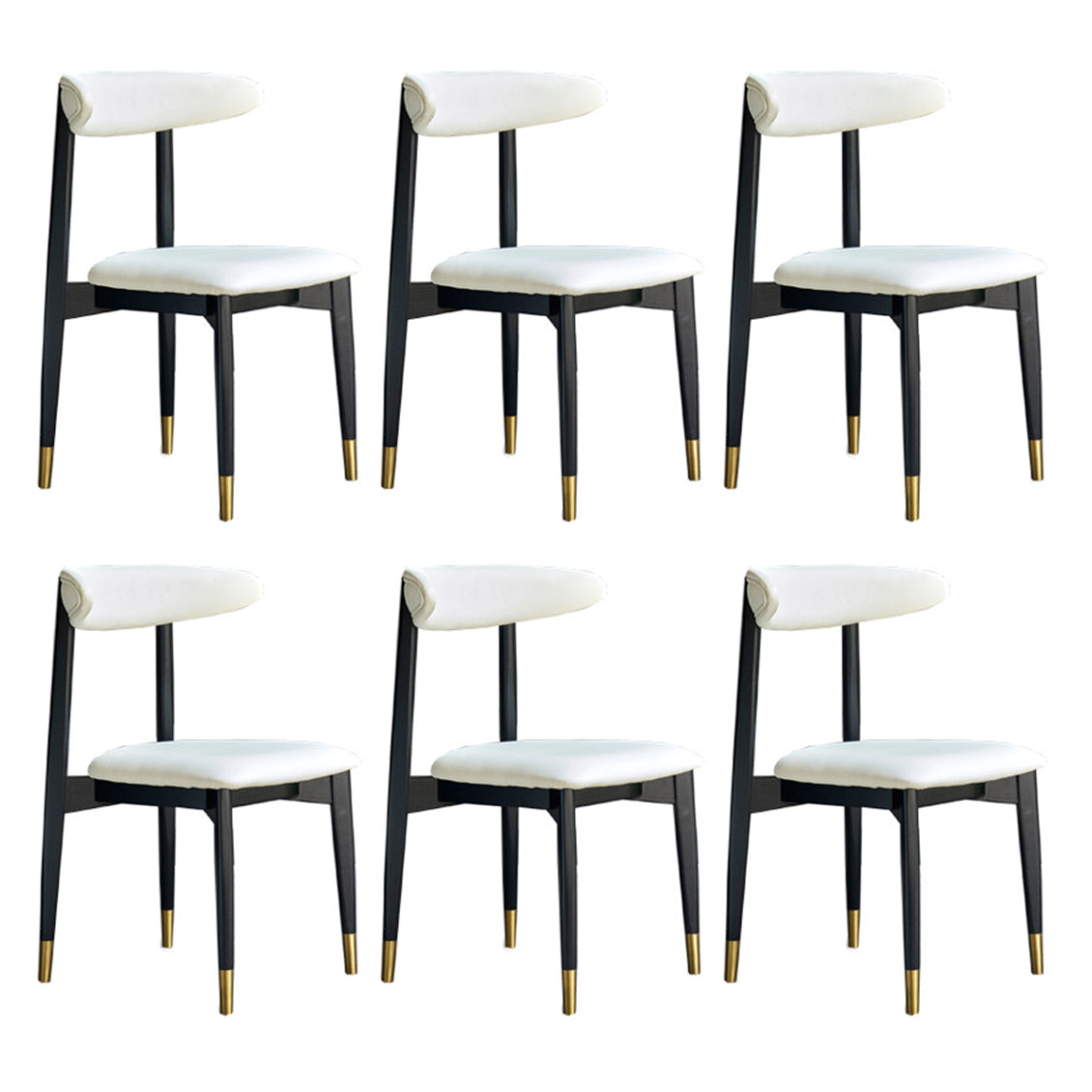 Modern Style Wooden Matte Finish Side Chair Open Back Side Chair for Dinning Room White 6 Piece Set Clearhalo ' kitchen&dining_furn' 'Dining Chairs' 'Dining Tables & Seating' 'dining_chair' 'furn' 'furn_dining_chair' 'Furniture' 'furniture_dining_chair' 'Kitchen & Dining Furniture' 'kitchen' 3468643