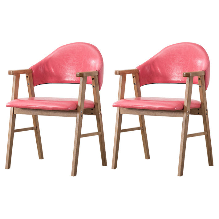 Wood Modern Style Indoor Chair of 20'' Wide Open Back Dining Side Chairs Pink 2 Piece Set Clearhalo ' kitchen&dining_furn' 'Dining Chairs' 'Dining Tables & Seating' 'dining_chair' 'furn' 'furn_dining_chair' 'Furniture' 'furniture_dining_chair' 'Kitchen & Dining Furniture' 'kitchen' 3468655
