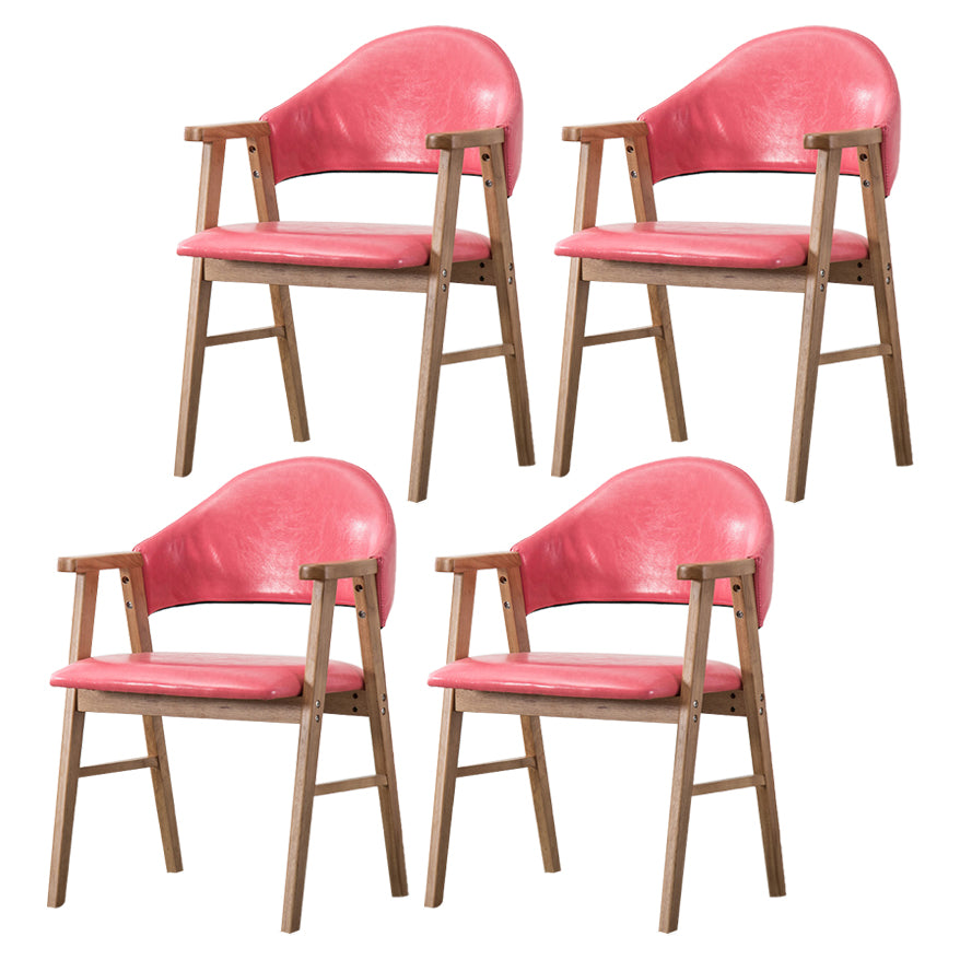 Wood Modern Style Indoor Chair of 20'' Wide Open Back Dining Side Chairs Pink 4 Piece Set Clearhalo ' kitchen&dining_furn' 'Dining Chairs' 'Dining Tables & Seating' 'dining_chair' 'furn' 'furn_dining_chair' 'Furniture' 'furniture_dining_chair' 'Kitchen & Dining Furniture' 'kitchen' 3468657