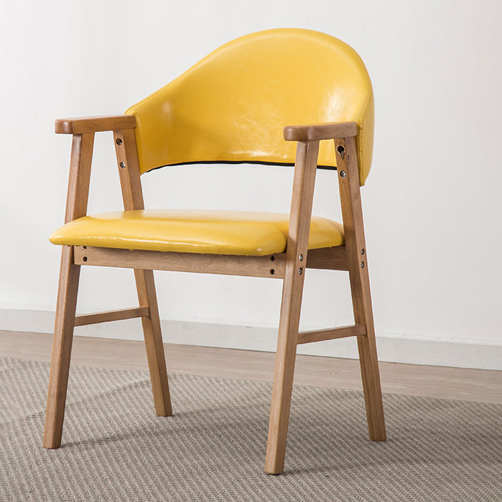 Wood Modern Style Indoor Chair of 20'' Wide Open Back Dining Side Chairs Yellow 1 Piece Clearhalo ' kitchen&dining_furn' 'Dining Chairs' 'Dining Tables & Seating' 'dining_chair' 'furn' 'furn_dining_chair' 'Furniture' 'furniture_dining_chair' 'Kitchen & Dining Furniture' 'kitchen' 3468659