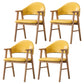 Wood Modern Style Indoor Chair of 20'' Wide Open Back Dining Side Chairs Yellow 4 Piece Set Clearhalo ' kitchen&dining_furn' 'Dining Chairs' 'Dining Tables & Seating' 'dining_chair' 'furn' 'furn_dining_chair' 'Furniture' 'furniture_dining_chair' 'Kitchen & Dining Furniture' 'kitchen' 3468664