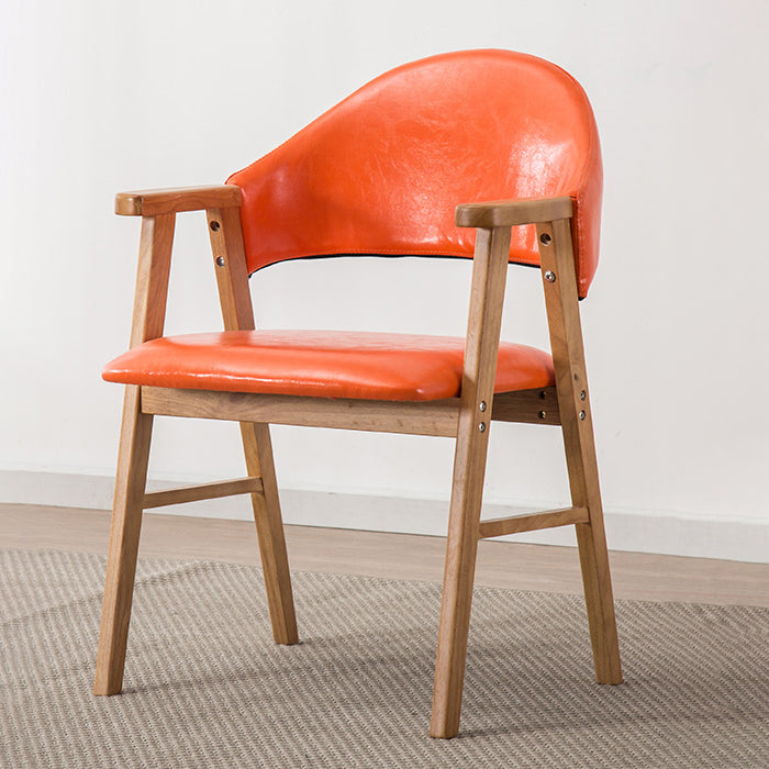 Wood Modern Style Indoor Chair of 20'' Wide Open Back Dining Side Chairs Orange 1 Piece Clearhalo ' kitchen&dining_furn' 'Dining Chairs' 'Dining Tables & Seating' 'dining_chair' 'furn' 'furn_dining_chair' 'Furniture' 'furniture_dining_chair' 'Kitchen & Dining Furniture' 'kitchen' 3468666