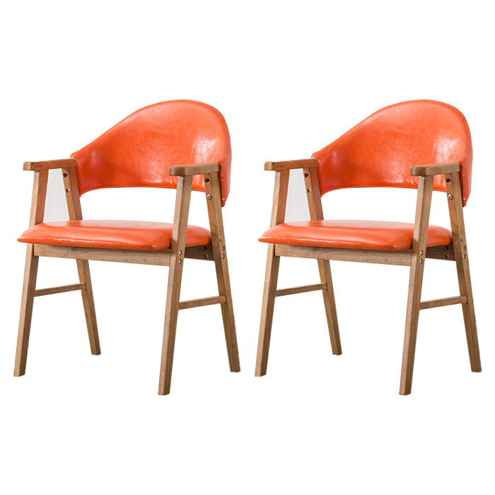 Wood Modern Style Indoor Chair of 20'' Wide Open Back Dining Side Chairs Orange 2 Piece Set Clearhalo ' kitchen&dining_furn' 'Dining Chairs' 'Dining Tables & Seating' 'dining_chair' 'furn' 'furn_dining_chair' 'Furniture' 'furniture_dining_chair' 'Kitchen & Dining Furniture' 'kitchen' 3468667