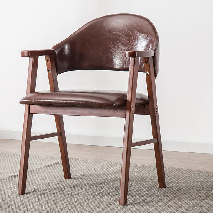 Wood Modern Style Indoor Chair of 20'' Wide Open Back Dining Side Chairs Brown 1 Piece Clearhalo ' kitchen&dining_furn' 'Dining Chairs' 'Dining Tables & Seating' 'dining_chair' 'furn' 'furn_dining_chair' 'Furniture' 'furniture_dining_chair' 'Kitchen & Dining Furniture' 'kitchen' 3468672