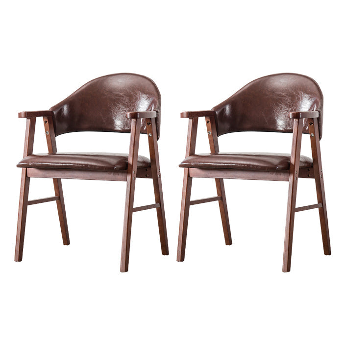 Wood Modern Style Indoor Chair of 20'' Wide Open Back Dining Side Chairs Brown 2 Piece Set Clearhalo ' kitchen&dining_furn' 'Dining Chairs' 'Dining Tables & Seating' 'dining_chair' 'furn' 'furn_dining_chair' 'Furniture' 'furniture_dining_chair' 'Kitchen & Dining Furniture' 'kitchen' 3468673