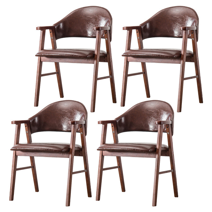 Wood Modern Style Indoor Chair of 20'' Wide Open Back Dining Side Chairs Brown 4 Piece Set Clearhalo ' kitchen&dining_furn' 'Dining Chairs' 'Dining Tables & Seating' 'dining_chair' 'furn' 'furn_dining_chair' 'Furniture' 'furniture_dining_chair' 'Kitchen & Dining Furniture' 'kitchen' 3468676