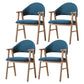 Wood Modern Style Indoor Chair of 20'' Wide Open Back Dining Side Chairs Blue 4 Piece Set Clearhalo ' kitchen&dining_furn' 'Dining Chairs' 'Dining Tables & Seating' 'dining_chair' 'furn' 'furn_dining_chair' 'Furniture' 'furniture_dining_chair' 'Kitchen & Dining Furniture' 'kitchen' 3468679