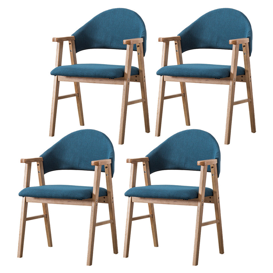 Wood Modern Style Indoor Chair of 20'' Wide Open Back Dining Side Chairs Blue 4 Piece Set Clearhalo ' kitchen&dining_furn' 'Dining Chairs' 'Dining Tables & Seating' 'dining_chair' 'furn' 'furn_dining_chair' 'Furniture' 'furniture_dining_chair' 'Kitchen & Dining Furniture' 'kitchen' 3468679