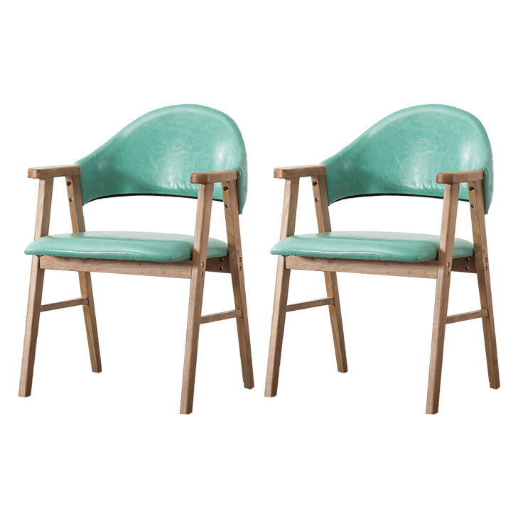 Wood Modern Style Indoor Chair of 20'' Wide Open Back Dining Side Chairs Green 2 Piece Set Clearhalo ' kitchen&dining_furn' 'Dining Chairs' 'Dining Tables & Seating' 'dining_chair' 'furn' 'furn_dining_chair' 'Furniture' 'furniture_dining_chair' 'Kitchen & Dining Furniture' 'kitchen' 3468681