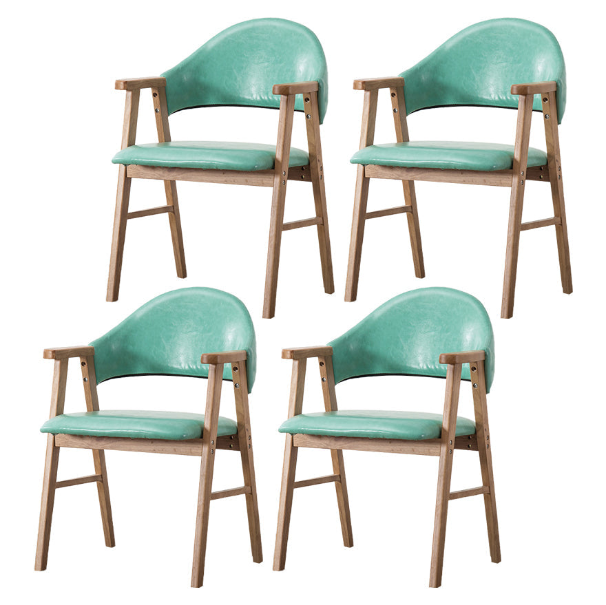 Wood Modern Style Indoor Chair of 20'' Wide Open Back Dining Side Chairs Green 4 Piece Set Clearhalo ' kitchen&dining_furn' 'Dining Chairs' 'Dining Tables & Seating' 'dining_chair' 'furn' 'furn_dining_chair' 'Furniture' 'furniture_dining_chair' 'Kitchen & Dining Furniture' 'kitchen' 3468682