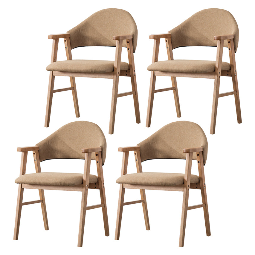 Wood Modern Style Indoor Chair of 20'' Wide Open Back Dining Side Chairs Khaki 4 Piece Set Clearhalo ' kitchen&dining_furn' 'Dining Chairs' 'Dining Tables & Seating' 'dining_chair' 'furn' 'furn_dining_chair' 'Furniture' 'furniture_dining_chair' 'Kitchen & Dining Furniture' 'kitchen' 3468685