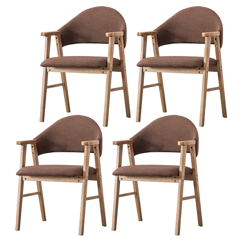 Wood Modern Style Indoor Chair of 20'' Wide Open Back Dining Side Chairs Coffee 4 Piece Set Clearhalo ' kitchen&dining_furn' 'Dining Chairs' 'Dining Tables & Seating' 'dining_chair' 'furn' 'furn_dining_chair' 'Furniture' 'furniture_dining_chair' 'Kitchen & Dining Furniture' 'kitchen' 3468688