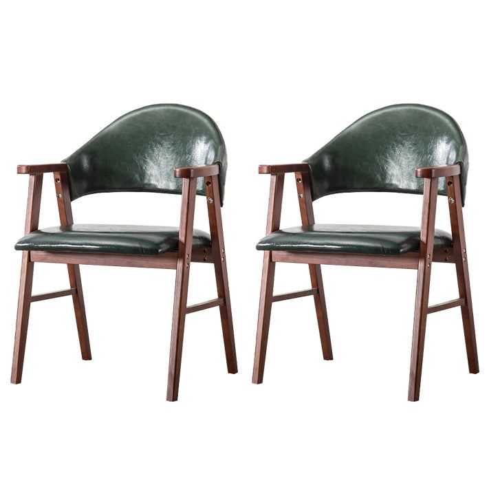 Wood Modern Style Indoor Chair of 20'' Wide Open Back Dining Side Chairs Blackish Green 2 Piece Set Clearhalo ' kitchen&dining_furn' 'Dining Chairs' 'Dining Tables & Seating' 'dining_chair' 'furn' 'furn_dining_chair' 'Furniture' 'furniture_dining_chair' 'Kitchen & Dining Furniture' 'kitchen' 3468693