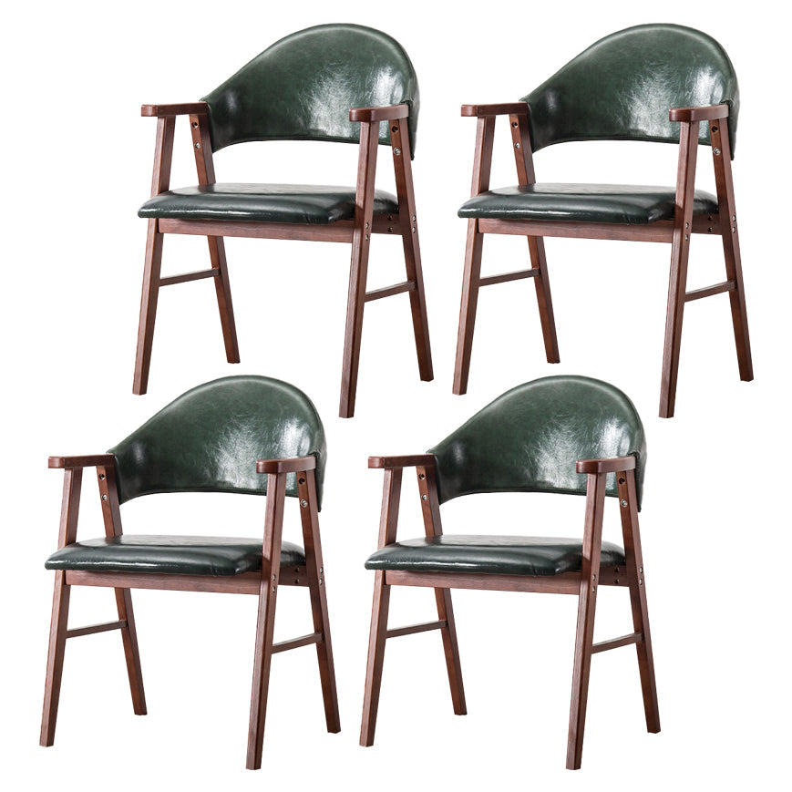 Wood Modern Style Indoor Chair of 20'' Wide Open Back Dining Side Chairs Blackish Green 4 Piece Set Clearhalo ' kitchen&dining_furn' 'Dining Chairs' 'Dining Tables & Seating' 'dining_chair' 'furn' 'furn_dining_chair' 'Furniture' 'furniture_dining_chair' 'Kitchen & Dining Furniture' 'kitchen' 3468694