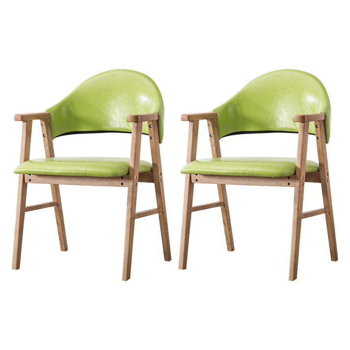 Wood Modern Style Indoor Chair of 20'' Wide Open Back Dining Side Chairs Fruit Green 2 Piece Set Clearhalo ' kitchen&dining_furn' 'Dining Chairs' 'Dining Tables & Seating' 'dining_chair' 'furn' 'furn_dining_chair' 'Furniture' 'furniture_dining_chair' 'Kitchen & Dining Furniture' 'kitchen' 3468696