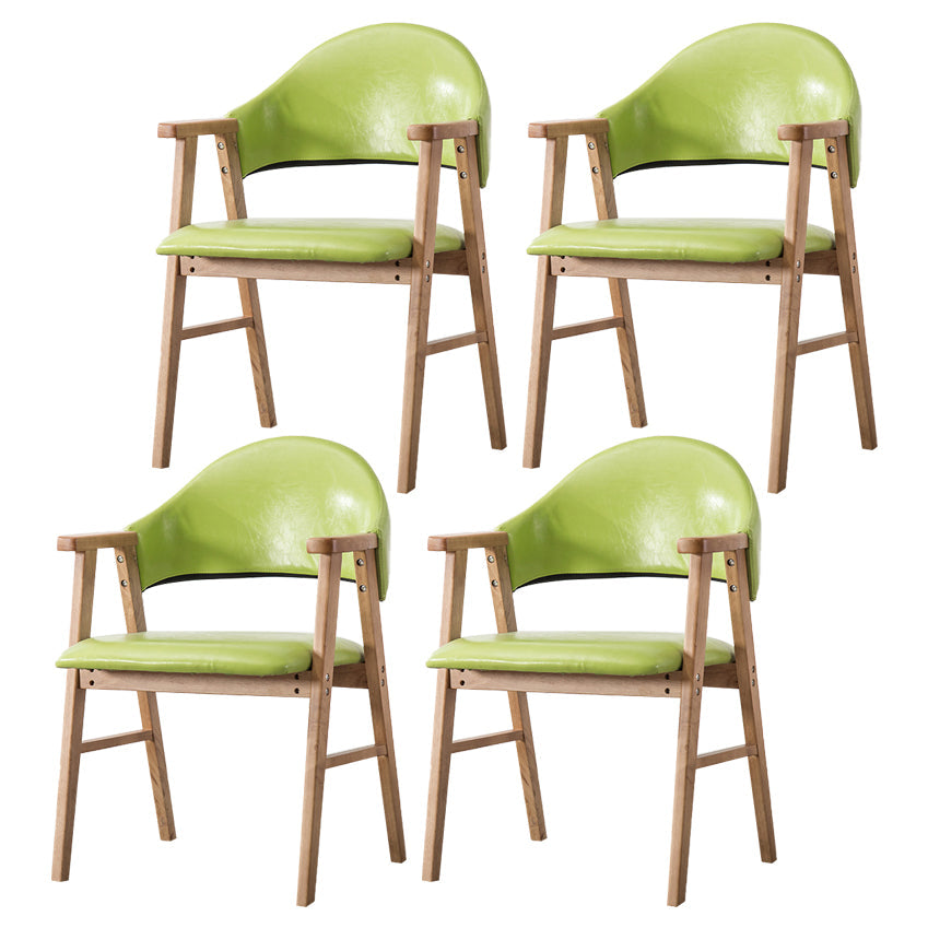 Wood Modern Style Indoor Chair of 20'' Wide Open Back Dining Side Chairs Fruit Green 4 Piece Set Clearhalo ' kitchen&dining_furn' 'Dining Chairs' 'Dining Tables & Seating' 'dining_chair' 'furn' 'furn_dining_chair' 'Furniture' 'furniture_dining_chair' 'Kitchen & Dining Furniture' 'kitchen' 3468697